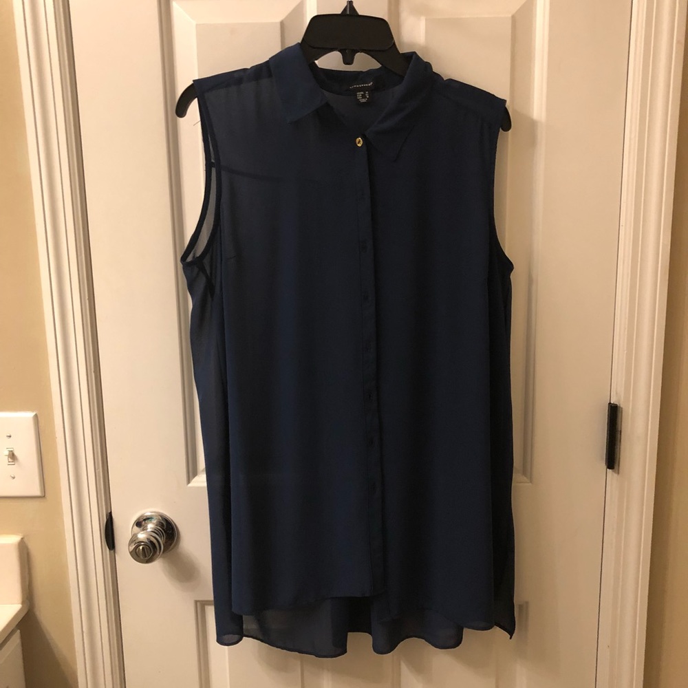 Navy blue dress blouse size large